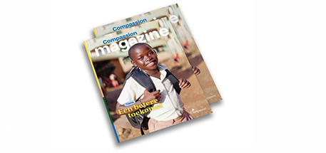 Dit is de cover van het Compassion magazine van 2026.